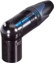 Neutrik XLR kištukas, kampinis, 3 kontaktų, juodas NC3MRX-BAG 1 vnt.