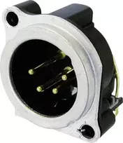 Neutrik NC4MBH XLR jungtis - juoda, bronzinė, metalinė