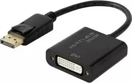 Renkforce 1433016 DisplayPort–DVI adapteris, DisplayPort kištukas į DVI lizdą 24+5 kontaktų, paauksuoti kontaktai, juodas
