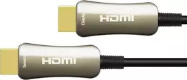 Optinis hibridinis HDMI™ 2.0 laidas, 4K2K / UHD 60Hz, auksuotas kištukas ir variniai kontaktai, juodas, 90 m, PYTHON® serija (GC-M0158)