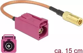DeLOCK 89677 koaksialinis antenos kabelis, FAKRA H (lizdas) – SMB (lizdas), 0,15 m