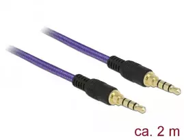 DeLOCK 85599 garso kabelis, 4 kontaktų mini kištukas (M) į 4 kontaktų mini kištuką (M), 2 m, violetinės spalvos