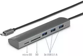 Renkforce RF-3374948 sąsajų šakotuvas USB 2.0 Type-C 5000Mbit/s sidabrinis (RF-3374948)