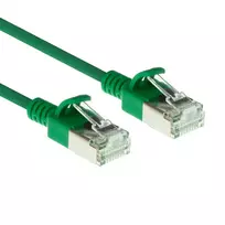 ACT Green 5 metrų LSZH U/FTP CAT6A plonas jungiamasis kabelis su apsaugotais RJ45 kištukais