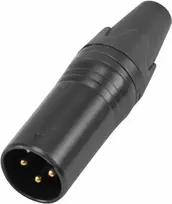 XLR 3 kontaktų jungtis Omnitronic IP apsaugota modelis 30208435, vyriška/moteriška garso kabelio jungtis