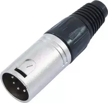 5 kontaktų XLR jungtis Omnitronic 30208420 — vyriška/moteriška garso jungtis subalansuotiems signalams