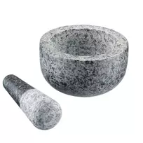 Grūstuvė ir skiedinys Westmark Granit pilka – granitas, Ø 13 cm, 131×131 mm