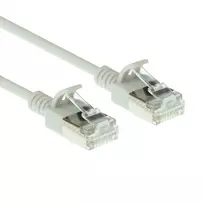 ACT pilkas 0,15 m LSZH U/FTP CAT6A plonas jungiamasis kabelis su apsaugotais RJ45 kištukais