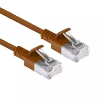 ACT Brown 1 m LSZH U/FTP CAT6A plonas lizdinis kabelis su RJ45 jungtimis
