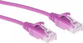 ACT Pink 2 m LSZH U/UTP CAT6 plonas lizdinis kabelis su apsauga nuo užkabinimo ir RJ45 jungtimis