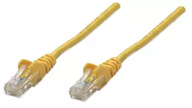 Intellinet tinklo jungiamasis laidas Cat5e, 1 m, geltonas, CCA, U/UTP, PVC, RJ45, auksu dengti kontaktai, be užkabliukų, su apsauginiu gaubteliu, viso gyvenimo garantija