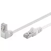 Wentronic Goobay CAT 5e jungiamasis kabelis 1x 90° kampu, F/UTP, baltas, 0,25 m - CCA vario mišinys, 1x RJ45 kištukas 90° (8P8C) (94176)