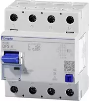 DOEPKE RCD diferencialinis jungiklis 40A DFS4A040-4/0,30-A A tipas 4 polių 300mA 230/400V DFS4-040-4/0,30-A (09136901)