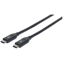 Manhattan 354899 USB-C į USB-C kabelis, kištukas–kištukas, USB 3.1 Gen 2, formuoti kištukai, 50 cm, juodas