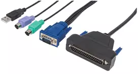 Intellinet VGA 1 prievado kabelis KVM konsolei, PS2, USB ir VGA jungtys