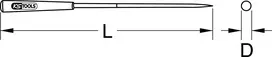 KS TOOLS Apvali adatinė dildė, 3mm (140.3052)