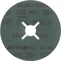 Šlifavimo pluoštinis diskas 3M Cubitron II 987 C 125 mm K60+ INOX keraminis grūdelis