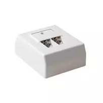 Paviršinė ekranuota 2 prievadų kištukinė dėžutė ACT CAT5E, 64,9×80×32,8 mm