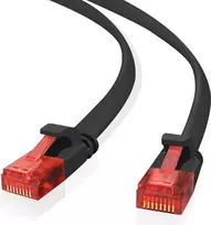 Ethernet pataisos laidas helos Ultra Flat Slim Cat 6 5.0 m juodas