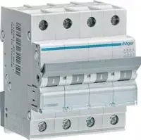 Hager automatinis jungiklis 4 poliai C-25A 6kA MCN425