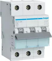Automatinis jungiklis Hager MCN306, 6 A, C tipo, 3 moduliai
