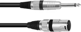 XLR į 6,3 mm mono adapterio laidas Omnitronic 3022519B — 1× XLR 3 kontaktų į 1× 6,3 mm mono, 2 m