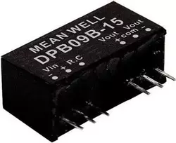 MEAN WELL DPB09C-15 maitinimo blokas ir įtampos keitiklis, 9 W
