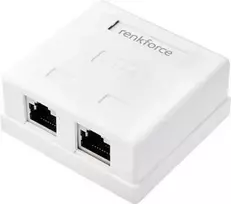 Renkforce tinklo adapteris, paviršinis, CAT 6, 2 prievadai, baltas (RF-4540914)