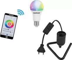 LED lemputė EUROLITE E27 RGB WW CW WiFi, trikampis lizdas, juoda