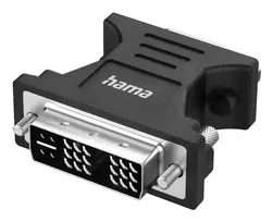 Vaizdo adapteris HAMA 00300090 DVI-I (vyriškas) į VGA (moteriškas), juodos spalvos