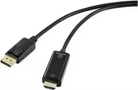 HDMI jungiamasis laidas DisplayPort kištukas 1,00 m Juodas RF-5179186 PVC apvalkalas