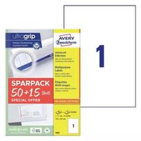 Lipni etiketė spausdintuvui AVERY 6603 balta A4 21x29,7 cm 65 vnt.