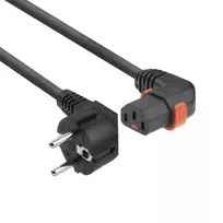 ACT maitinimo laidas CEE 7/7 kampinis (kištukas) - C13 IEC Lock (dešinysis kampas) juodas 3 m, EL454S