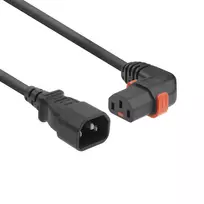 ACT maitinimo laidas C14 – C13 IEC Lock (stačiu kampu) juodas 1 m, PC2041