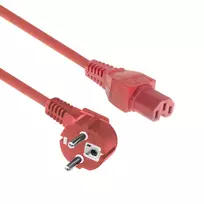 ACT maitinimo laidas su kampuotu CEE 7/7 kištuku ir C15 jungtimi, raudonas, 1,5 m