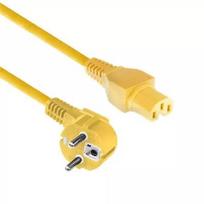ACT maitinimo laidas CEE 7/7 kištukas kampuotas C15 geltonas 2 m 250V 10A