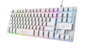 Trust GXT 833W Thado klaviatūra, žaidimų, USB, QWERTZ, vokiška, balta