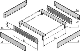 Schroff Cokolio dangtis 800D RAL7021(2) (23130170)