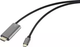 Renkforce USB-C į HDMI adapterio laidas, kištukas HDMI-A lizdas, 1,50 m (RF-6409790)