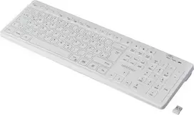 Renkforce RF-WRK-300 belaidė higieninė klaviatūra vokiškas QWERTZ išdėstymas balta matinė RF-6304712