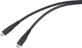Renkforce USB-C® laidas USB4® USB-C® 1,00 m juodas TPE apvalkalas RF-6662040 - Skaitmeninis/duomenų - 1 m (RF-6662040)