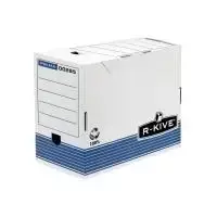 Fellowes archyvinė dėžė R-Kive PRIMA, balta-mėlyna, 200 mm, pagaminta iš 100% perdirbto kartono, 100% perdirbama (0028501)