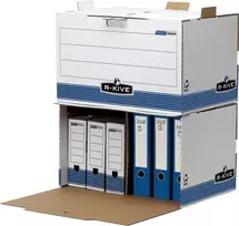 Fellowes archyvinė dėžė R-Kive PRIMA, balta-mėlyna, iš 100% perdirbto kartono, 100% perdirbama (0029901)