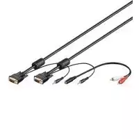 Wentronic SVGA garso kabelis - 3 m - VGA (D-Sub) - VGA (D-Sub) - Juodas - 3,5 mm garso lizdas (93969)