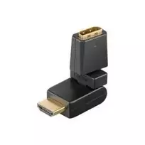 Wentronic Goobay HDMI™ adapter, HDMI standartinis lizdas (A tipas), juodas - HDMI™ A lizdas > HDMI™ A kištukas, lenkiamas (60757)