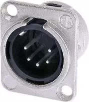 Neutrik NTR-NC5MDL1 – 5 kontaktų XLR kištukas, juodas/sidabrinis, -30–80 °C, IP 40