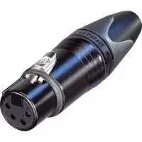 Neutrik NC4FXX-B XLR lizdas, tiesus, 4 kontaktai, juodas