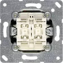 JUNG 505 U 1P sieninis jungiklio modulis, 1 polius 10 A, 250 V — metalinis baltas