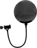 Omnitronic 60006250 metalinis popfiltras – apvalus tinklinis gaubtas nuo sprogstamųjų garsų, juodas