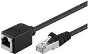 Goobay CAT 5e ilginimo laidas F/UTP, juodas, 0,5 m – variniai laidininkai, RJ45 kištukas (8P8C) RJ45 lizdas (8P8C) (73386)
